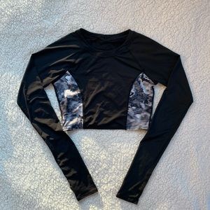 TYR Verona Maya Long Sleeve Crop Rashguard Black/Grey